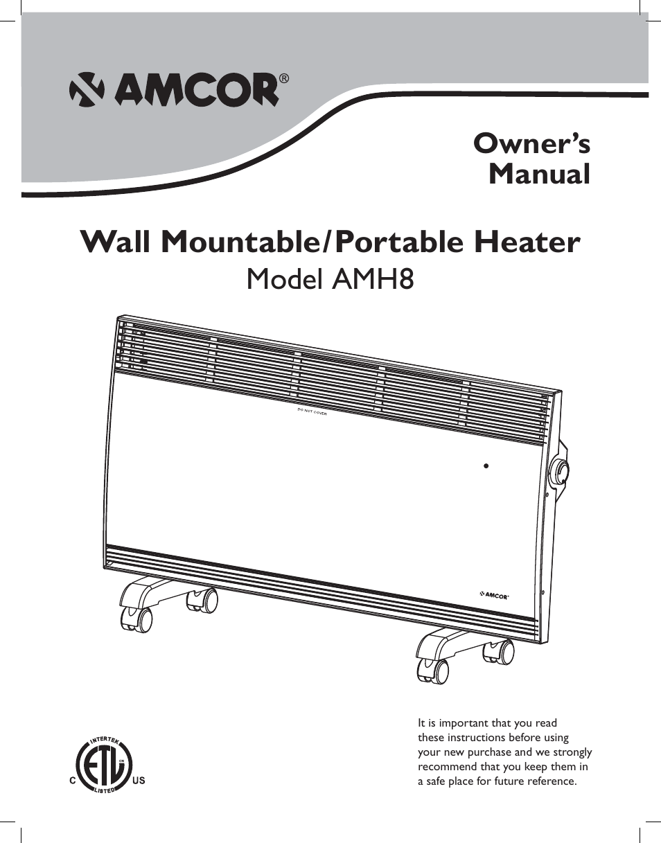 Amcor AMH8 User Manual | 36 pages