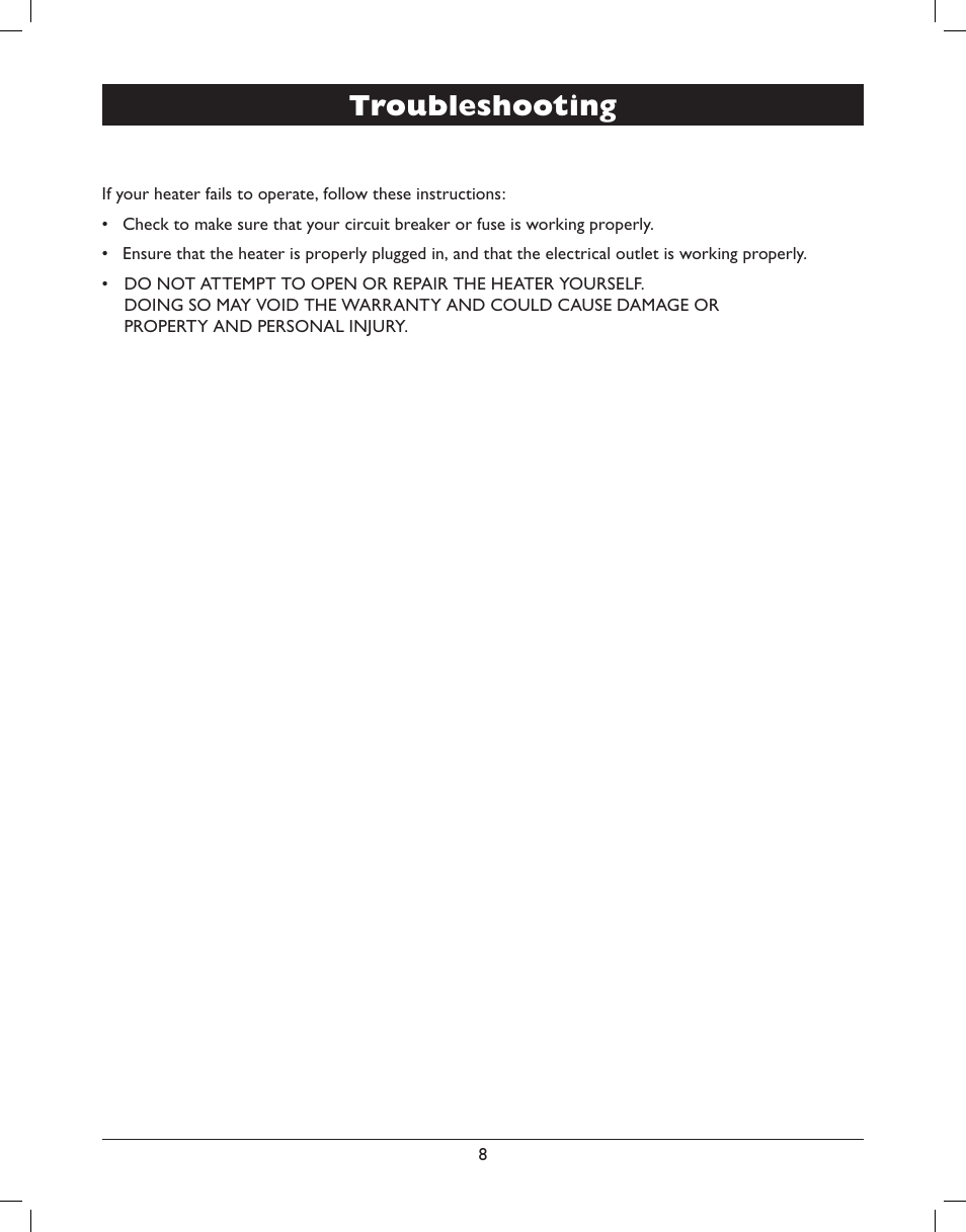 Troubleshooting | Amcor AMH8 User Manual | Page 10 / 36