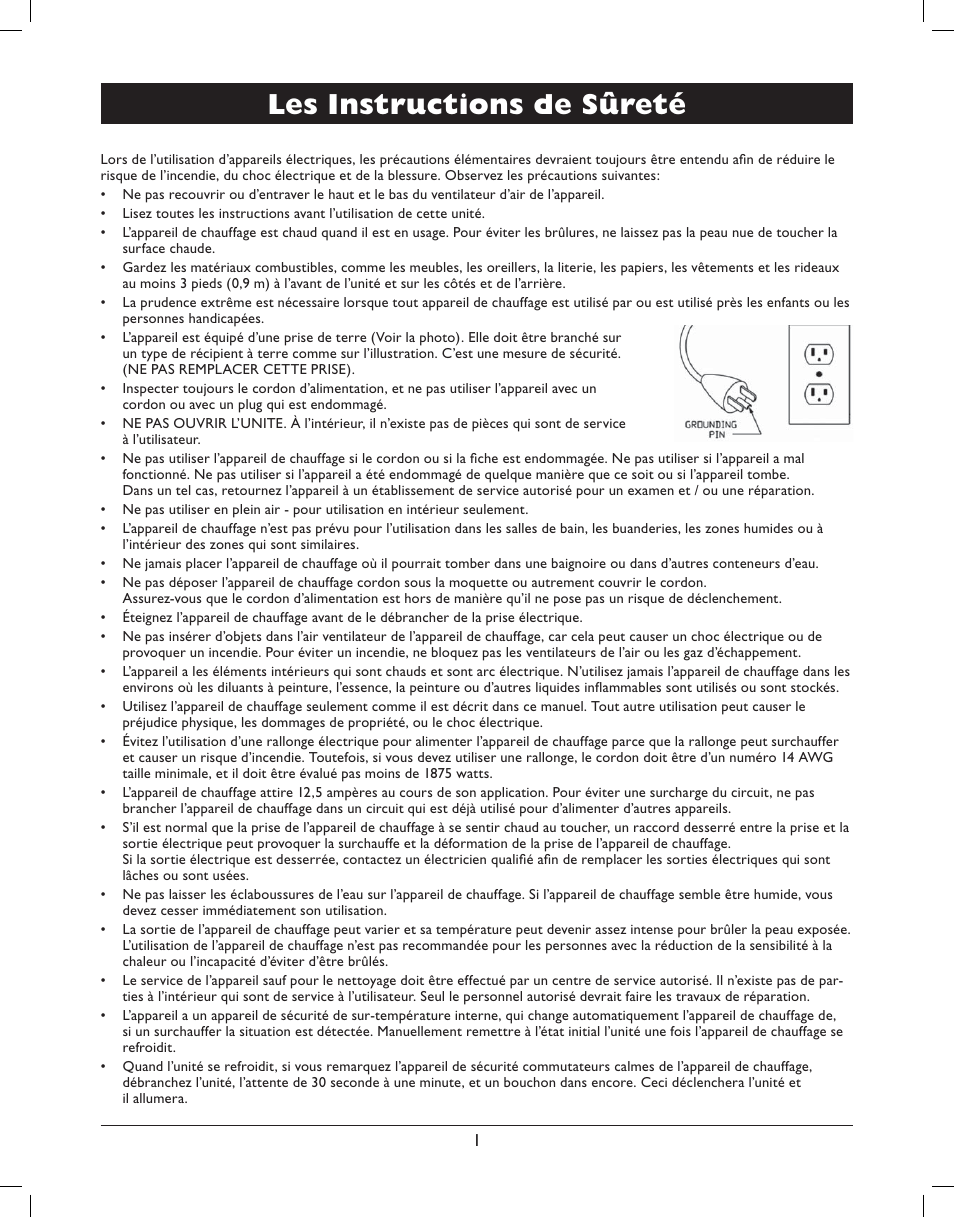 Les instructions de sûreté | Amcor AMH8 User Manual | Page 27 / 36