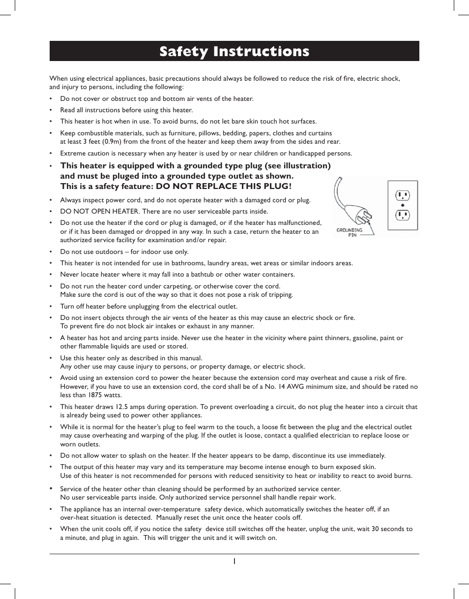 Safety instructions | Amcor AMH8 User Manual | Page 3 / 36