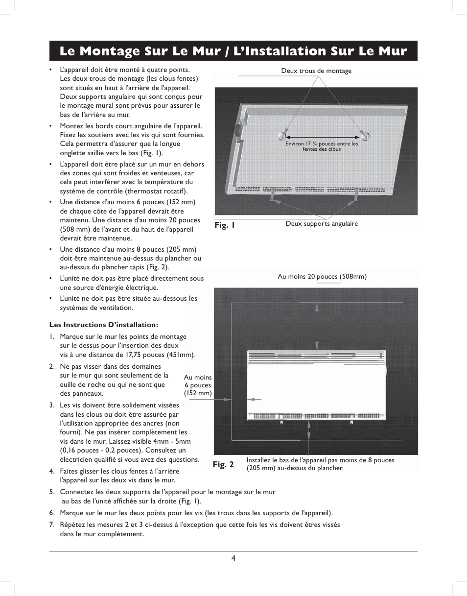 Le montage sur le mur / l’installation sur le mur | Amcor AMH8 User Manual | Page 30 / 36