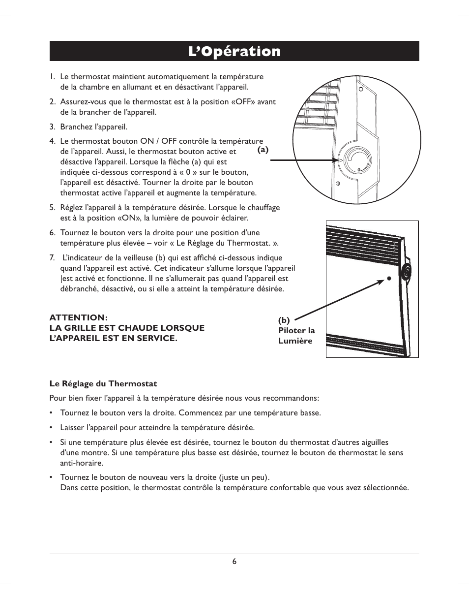 L’opération | Amcor AMH8 User Manual | Page 32 / 36