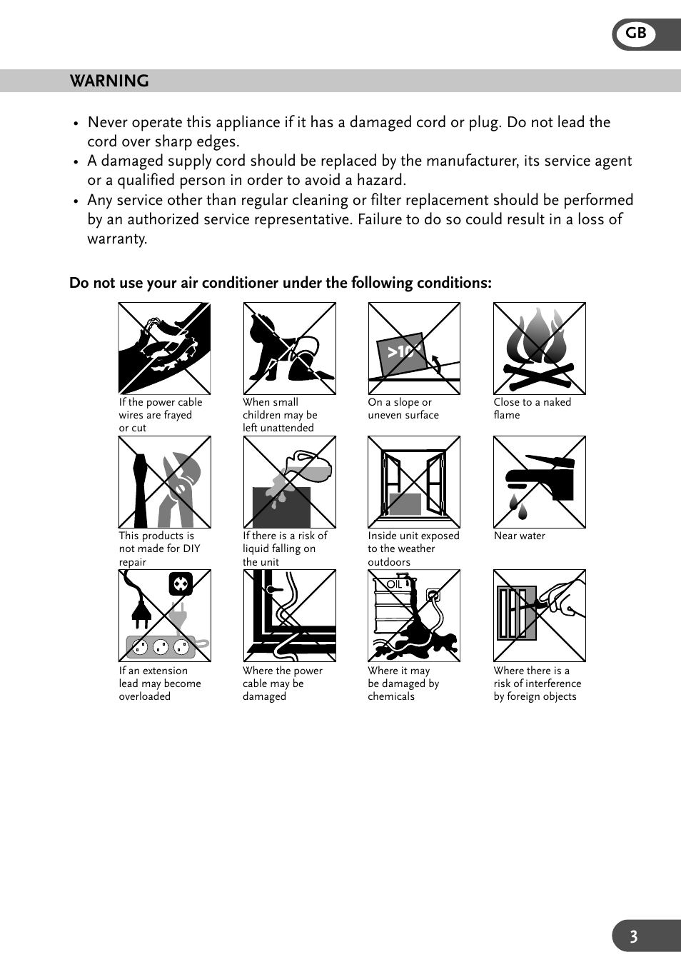 Warning | Amcor CPLM 15KE-B-410 User Manual | Page 3 / 15