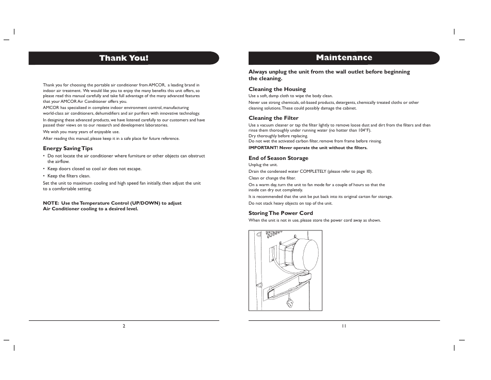 Maintenance | Amcor 000E AL-10 User Manual | Page 7 / 8