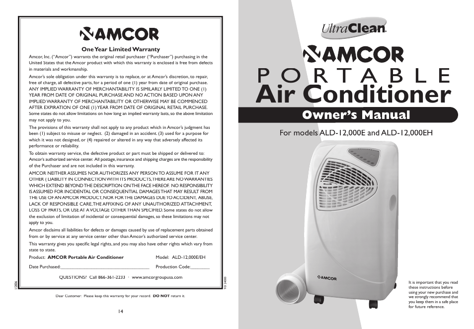 Amcor 000EH User Manual | 7 pages