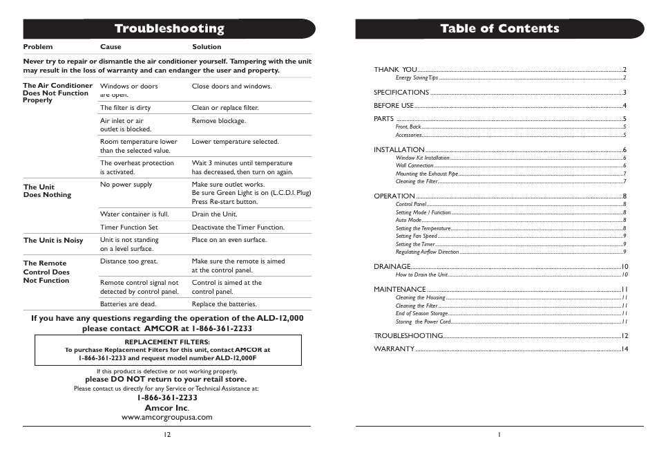 Amcor 000EH User Manual | Page 2 / 7