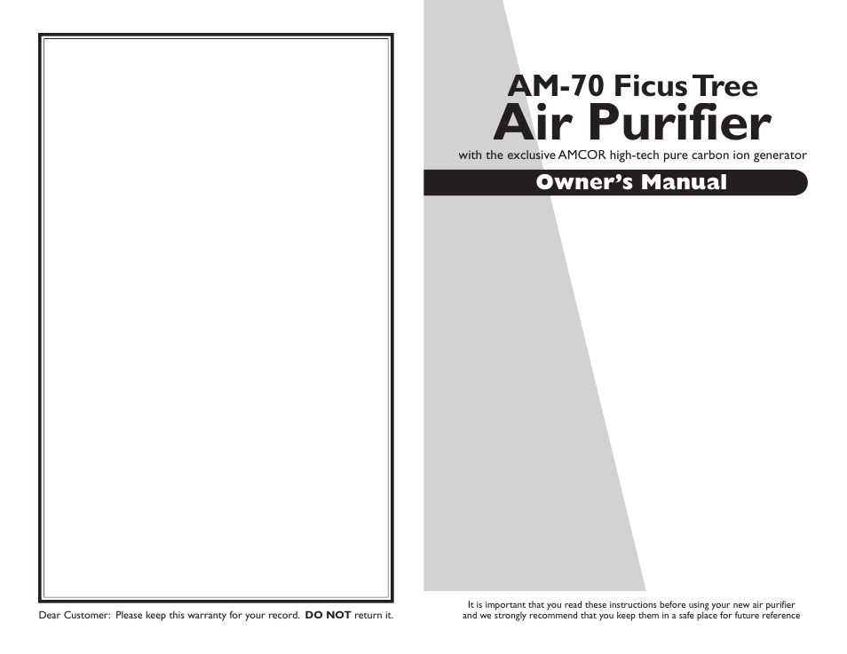 Amcor AM-70 User Manual | 4 pages