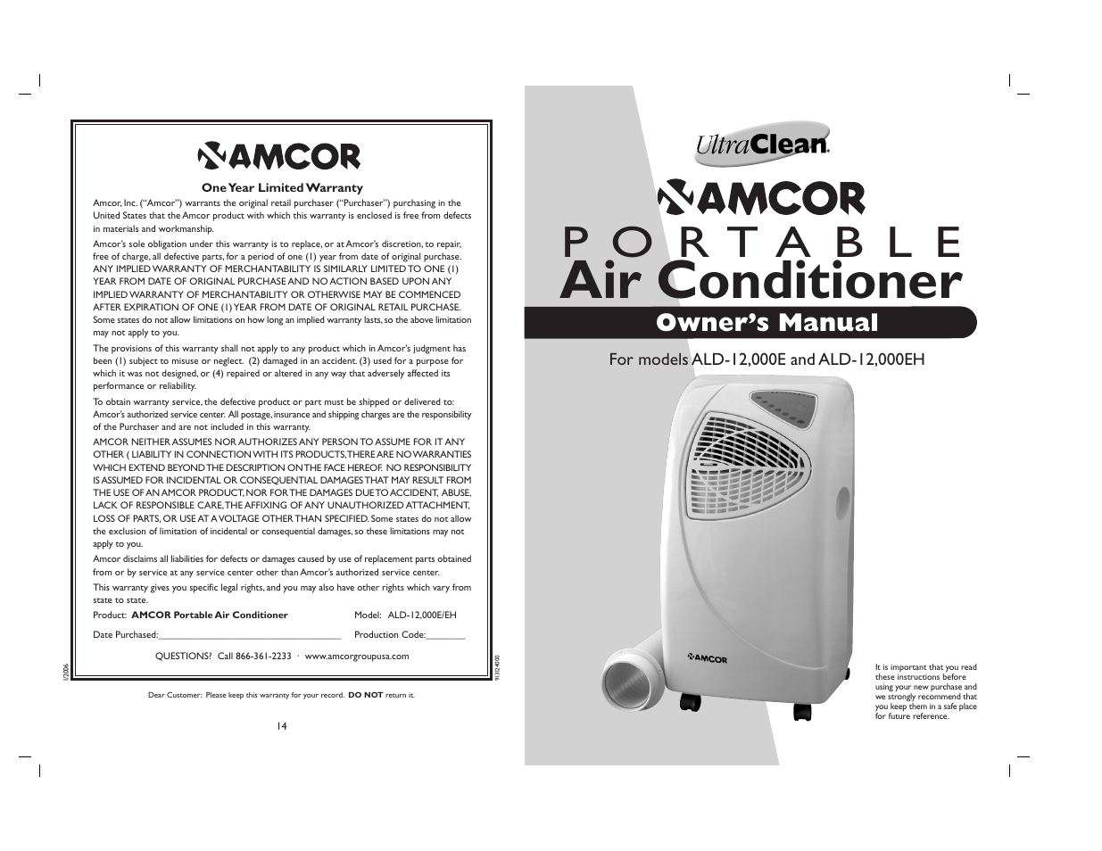 Amcor 000E/EH User Manual | 8 pages