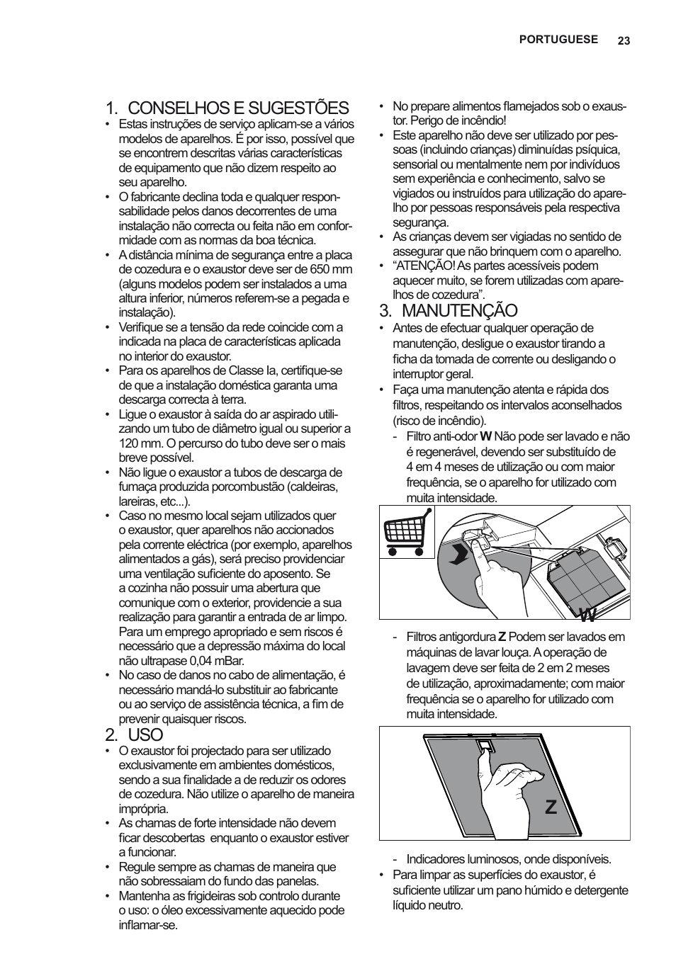 Conselhos e sugestões, Manutenção | AEG X69453MD0 User Manual | Page 23 / 72