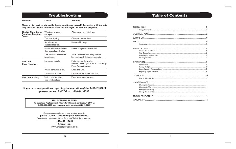 Amcor ALD 12000M User Manual | Page 2 / 8