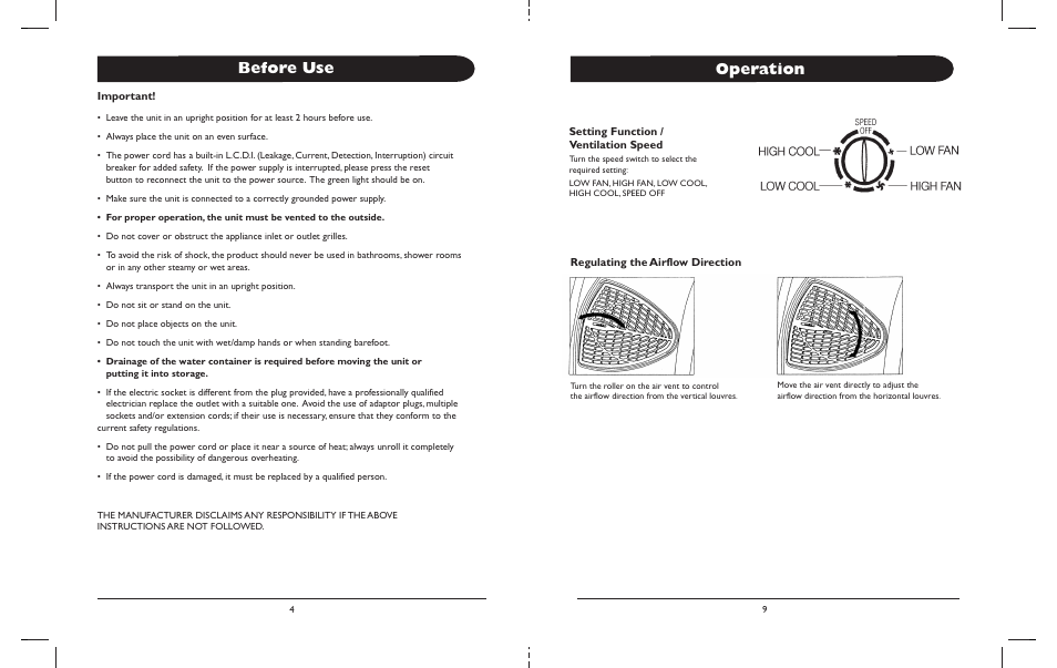 Before use operation | Amcor ALD 12000M User Manual | Page 6 / 8