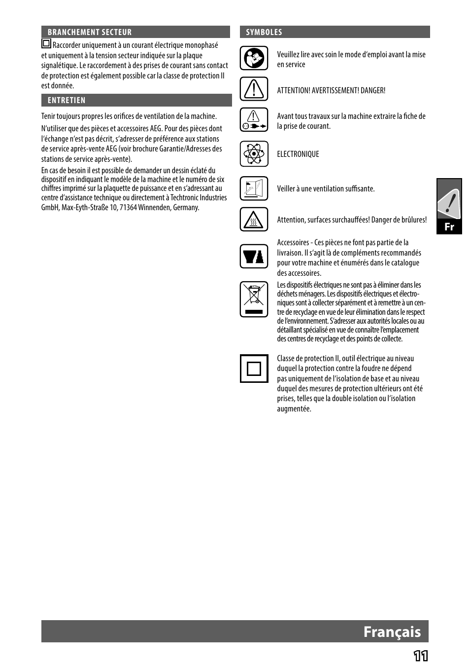 Français | AEG HG 560 User Manual | Page 13 / 64