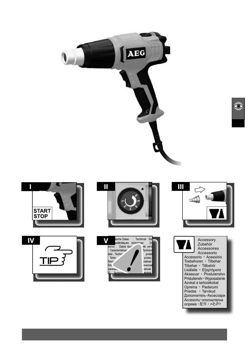Vi ii iii iv | AEG HG 560 User Manual | Page 3 / 64