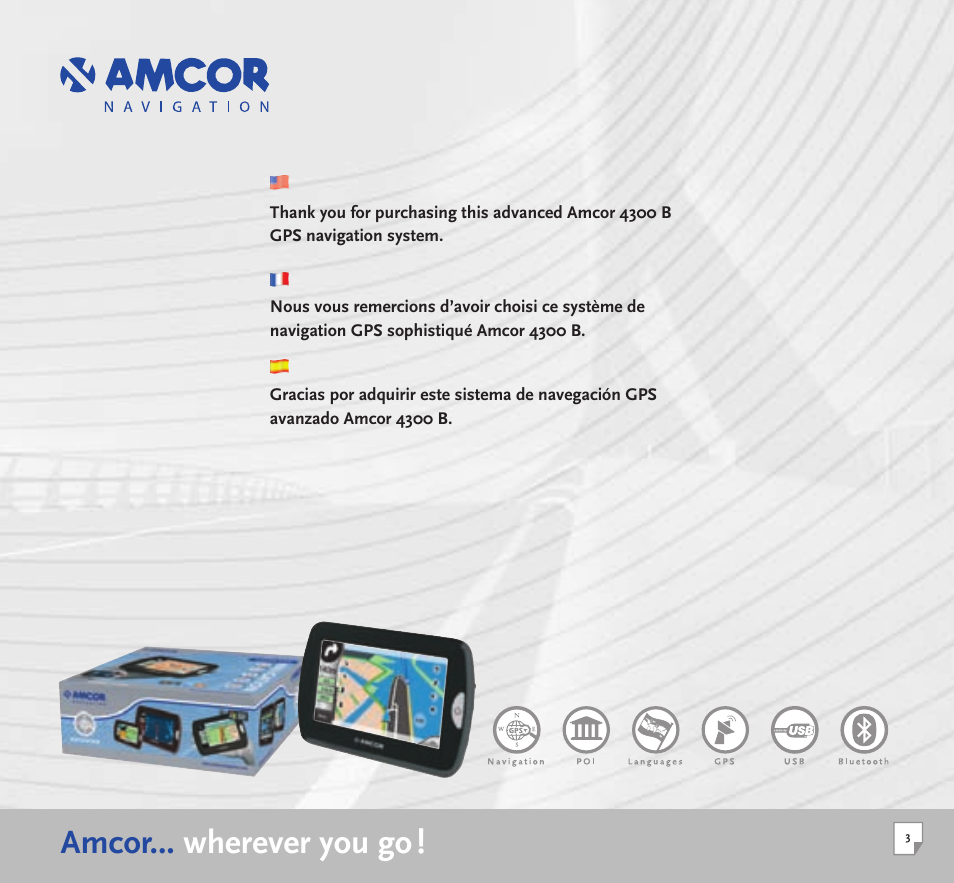 Amcor... wherever you go | Amcor 4300 B User Manual | Page 3 / 36