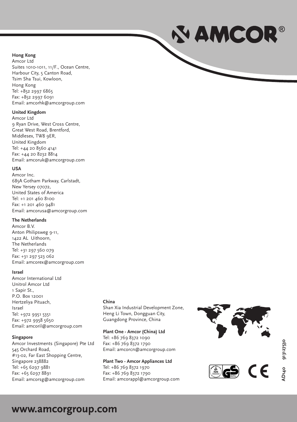 Amcor Ad 140 User Manual | Page 12 / 12