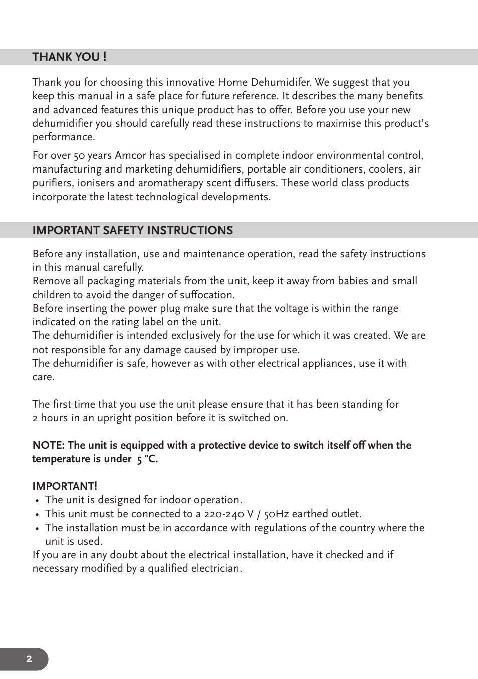 Amcor Ad 140 User Manual | Page 2 / 12