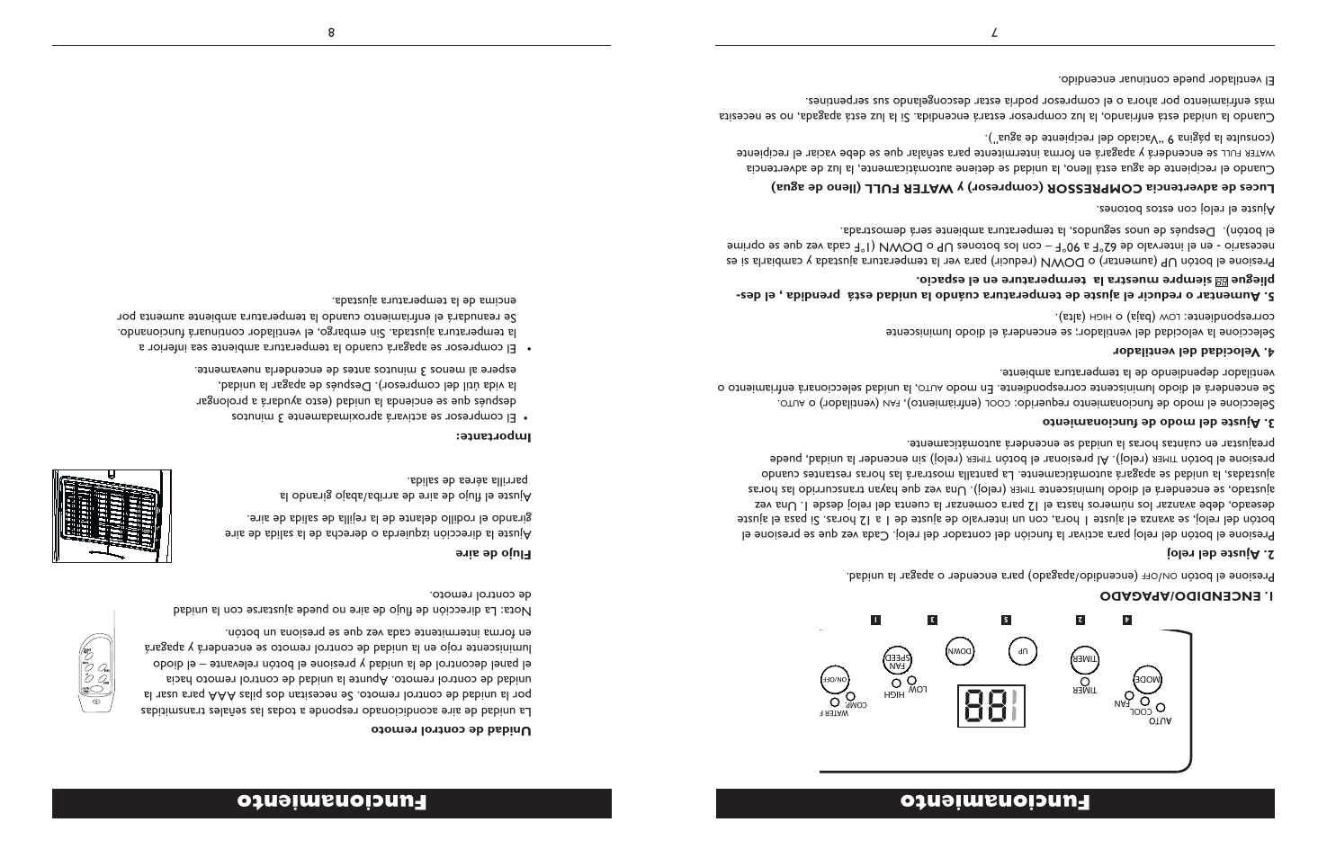 Fu nc io namiento | Amcor NanoMax Portable Air Conditioner User Manual | Page 12 / 16