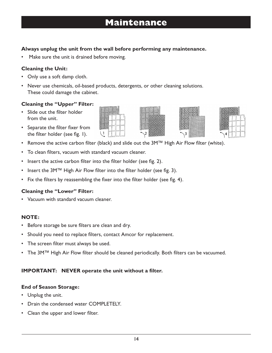 Maintenance | Amcor PCMB-12000E User Manual | Page 16 / 20
