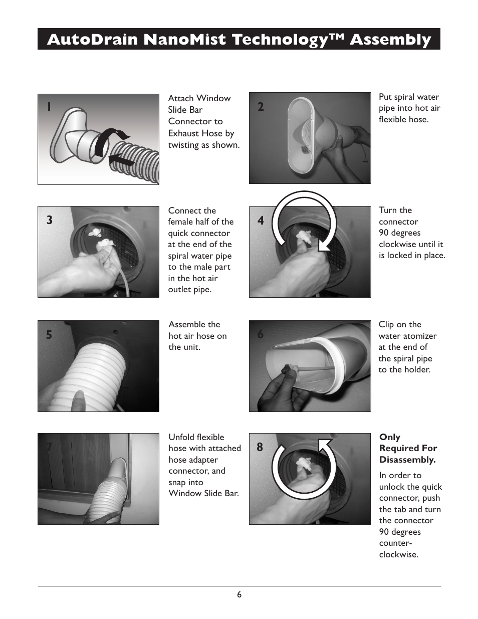 Autodrain nanomist technology, Assembly | Amcor PCMB-12000E User Manual | Page 8 / 20