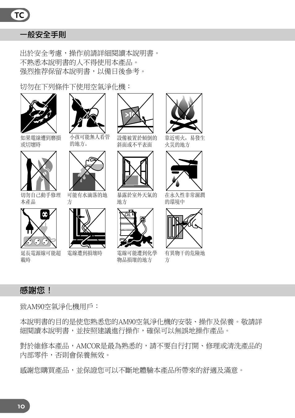 Amcor AM90 User Manual | Page 10 / 28