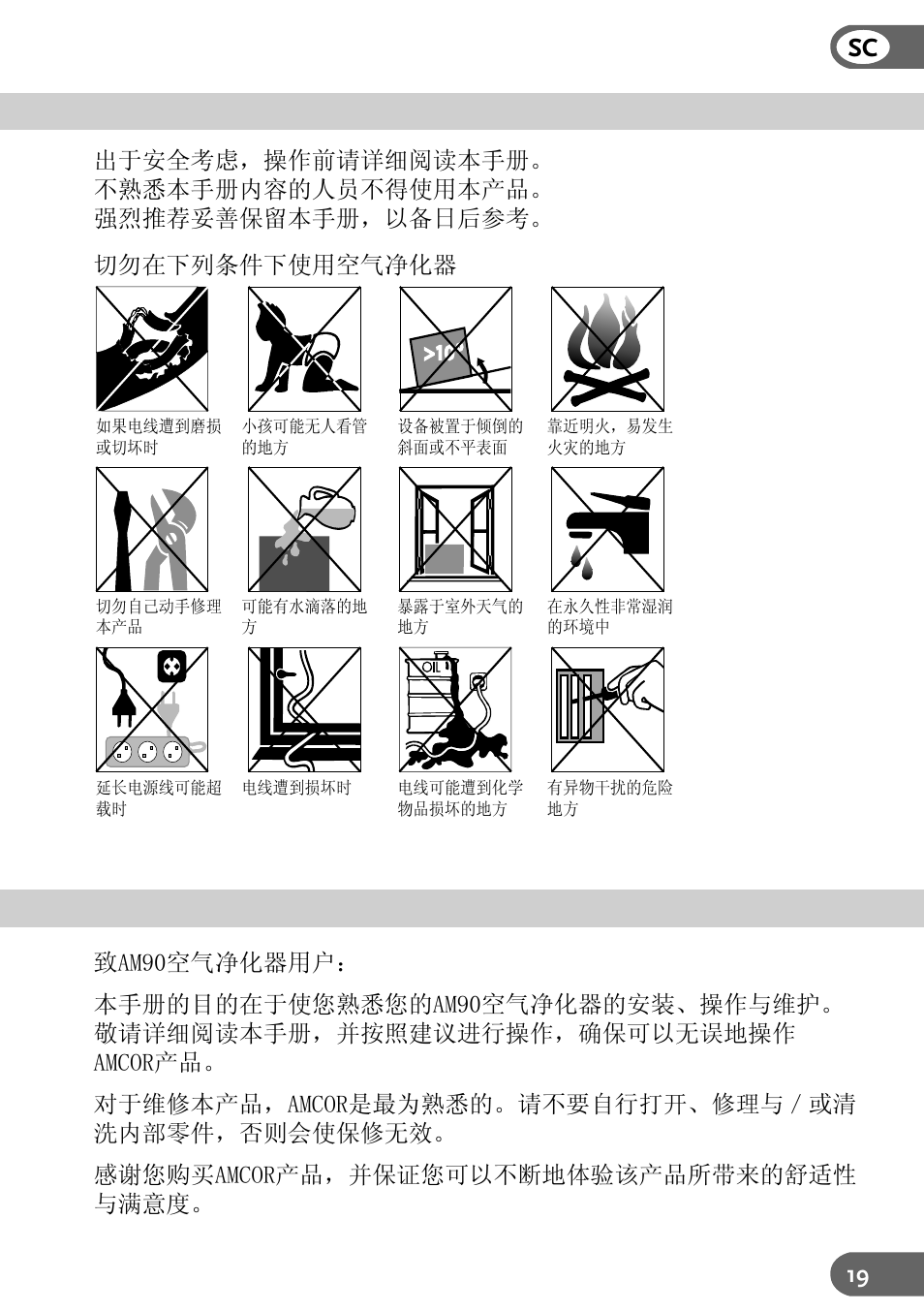 Amcor AM90 User Manual | Page 19 / 28