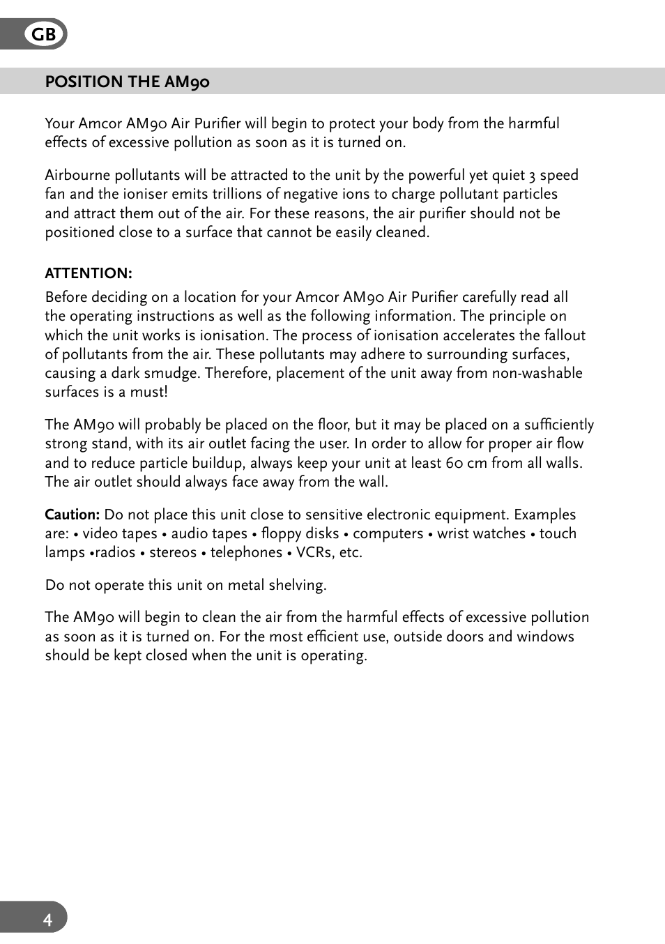 Amcor AM90 User Manual | Page 4 / 28