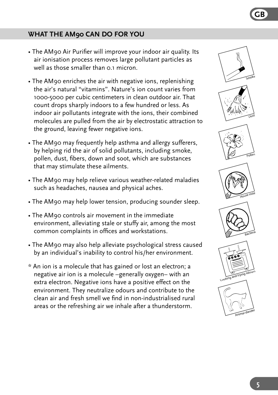 5position the am90, What the am90 can do for you | Amcor AM90 User Manual | Page 5 / 28
