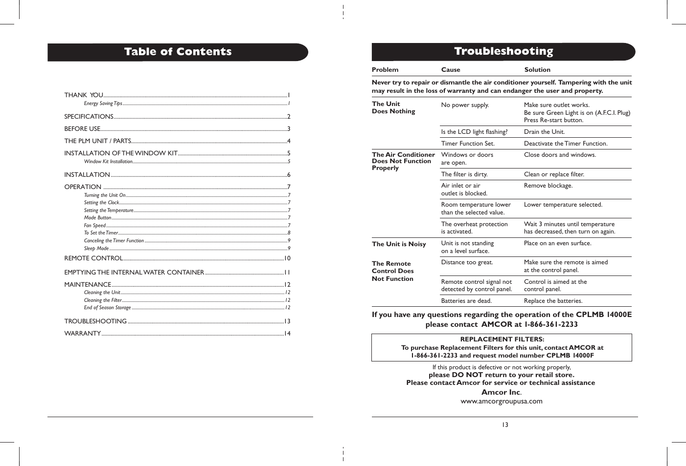 Amcor CPLMB 14000E User Manual | Page 2 / 8