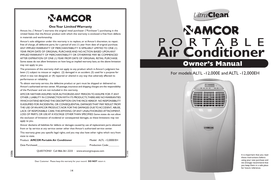Amcor ALTL -12 User Manual | 8 pages