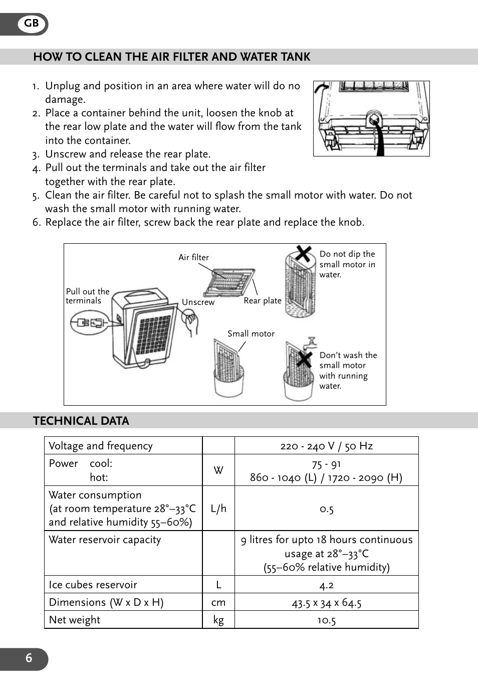 Amcor Air Cooler & Heater AC 706 AM User Manual | Page 6 / 7