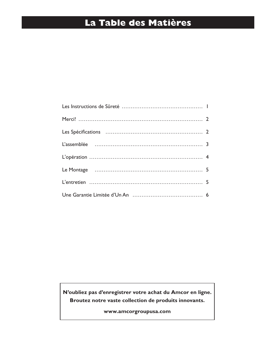 Amcor AMH9 User Manual | Page 18 / 24