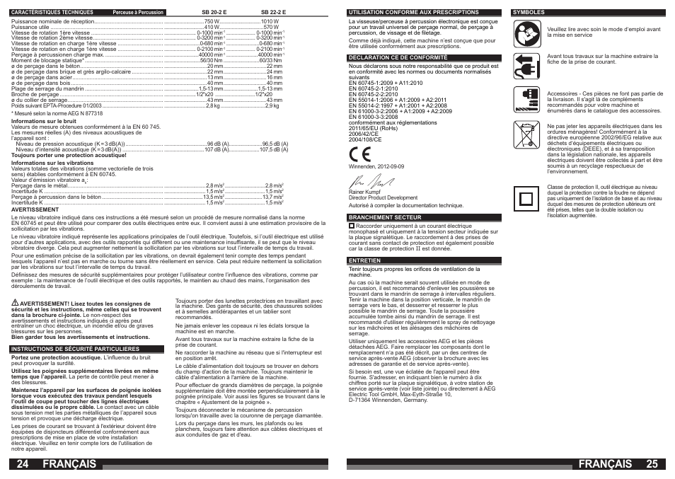 Français | AEG SB 22-2E User Manual | Page 13 / 39