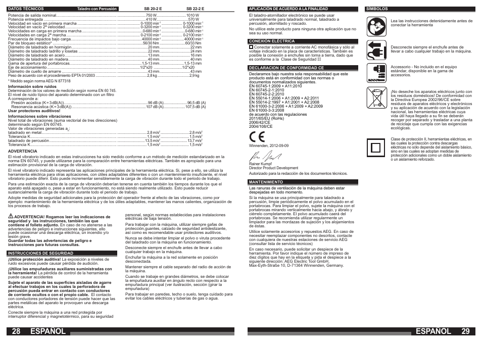 Español | AEG SB 22-2E User Manual | Page 15 / 39