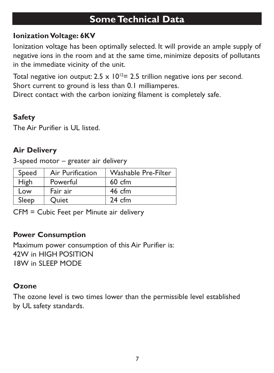 Some technical data | Amcor AM-60 User Manual | Page 7 / 8