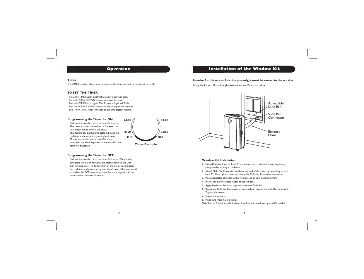 Installation of the window kit, Operation | Amcor PLM User Manual | Page 7 / 8