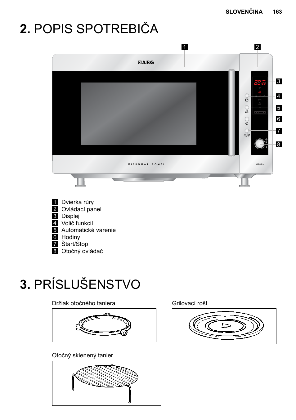 Príslušenstvo 2. popis spotrebiča, Accessories | AEG MC2664E-M User Manual | Page 163 / 200