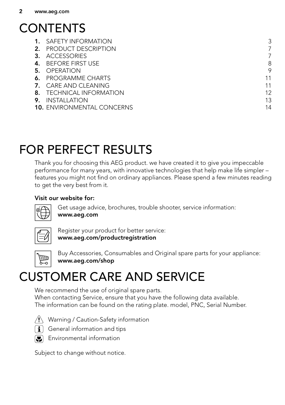 AEG MC2664E-M User Manual | Page 2 / 200