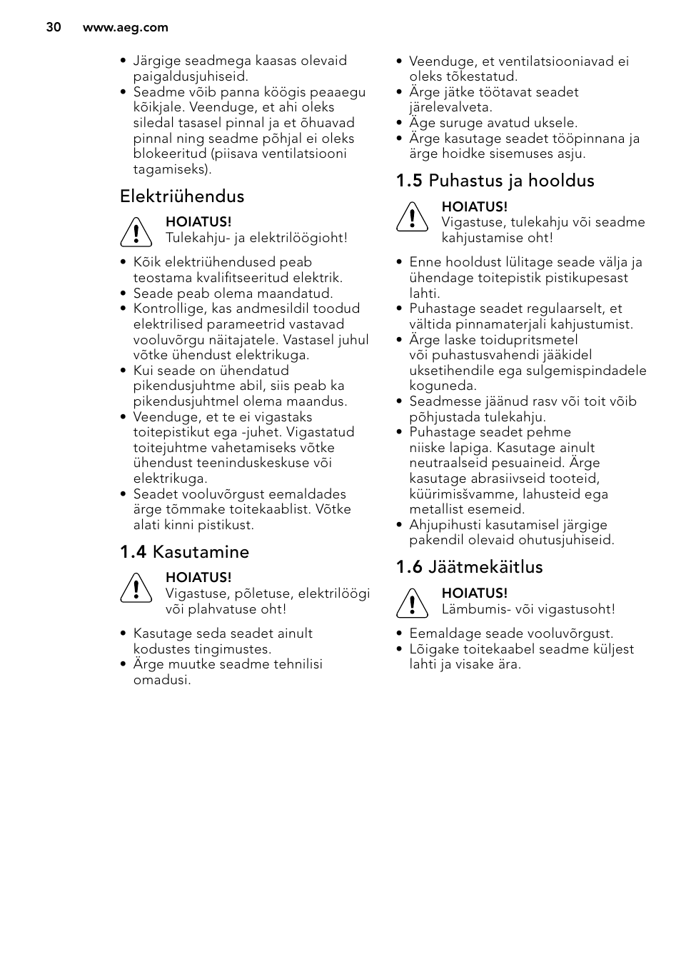 AEG MC2664E-M User Manual | Page 30 / 200