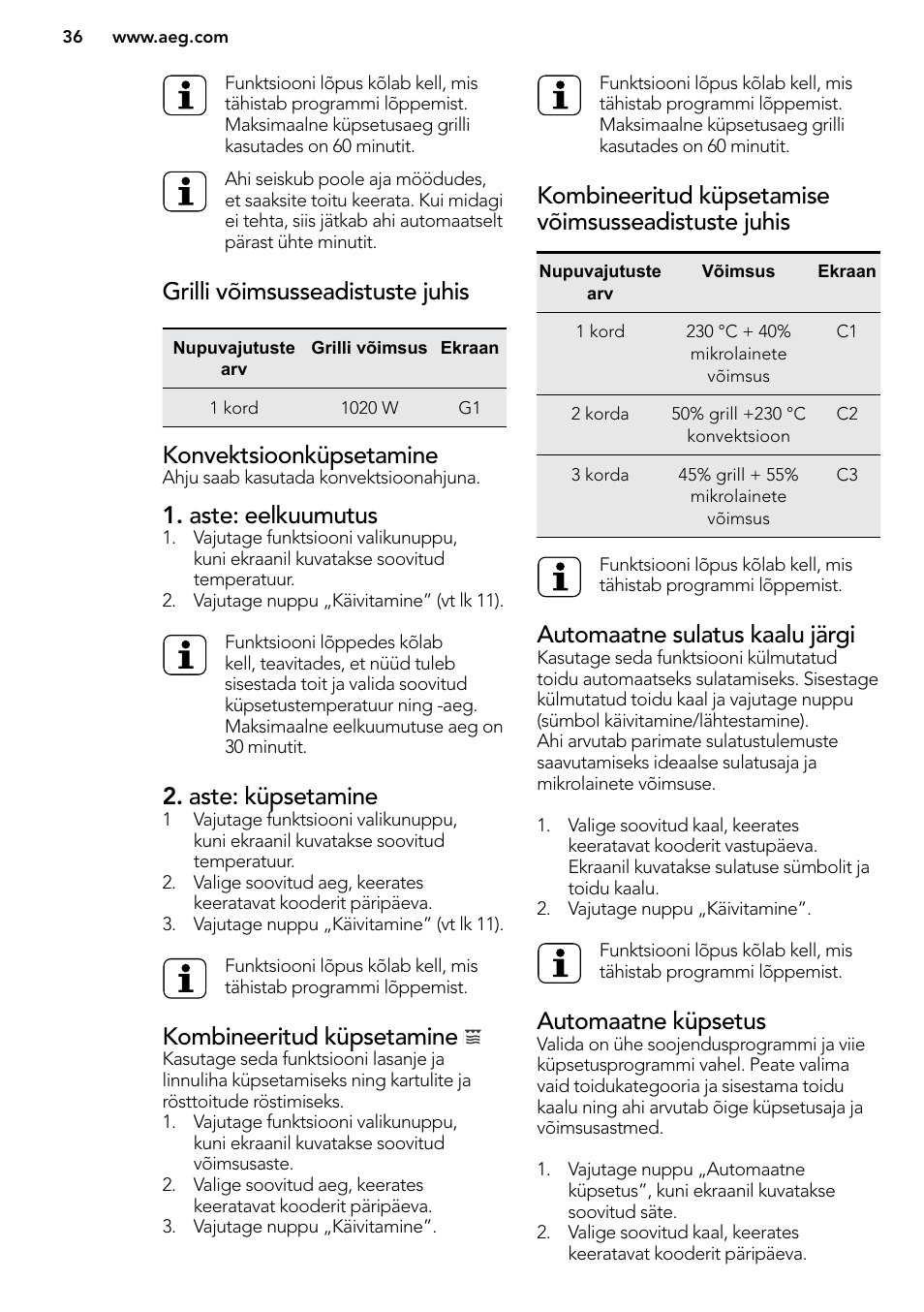 AEG MC2664E-M User Manual | Page 36 / 200