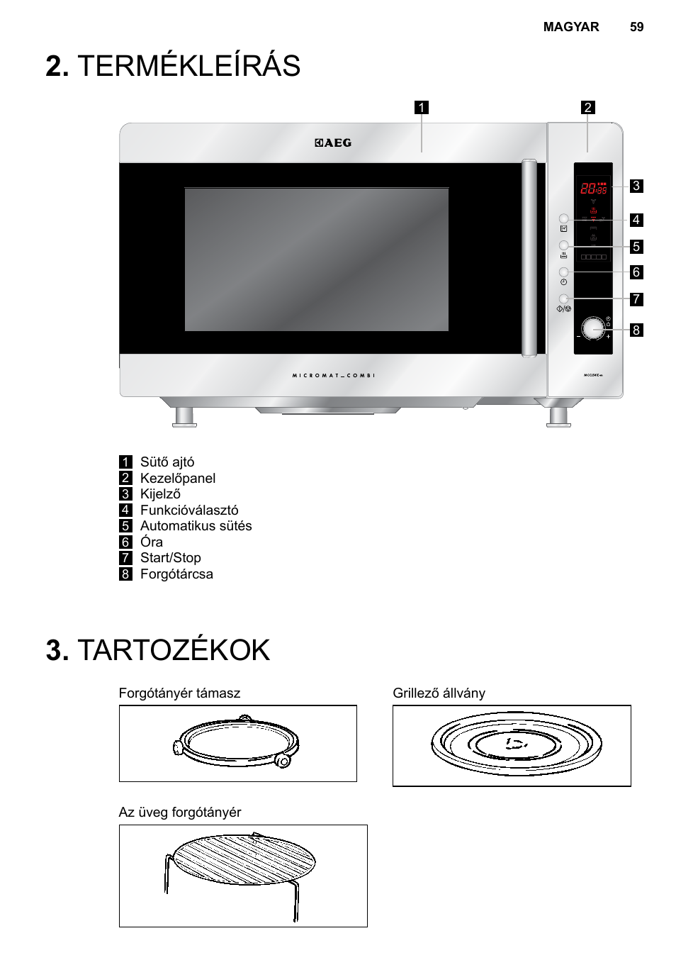 Tartozékok 2. termékleírás, Accessories | AEG MC2664E-M User Manual | Page 59 / 200