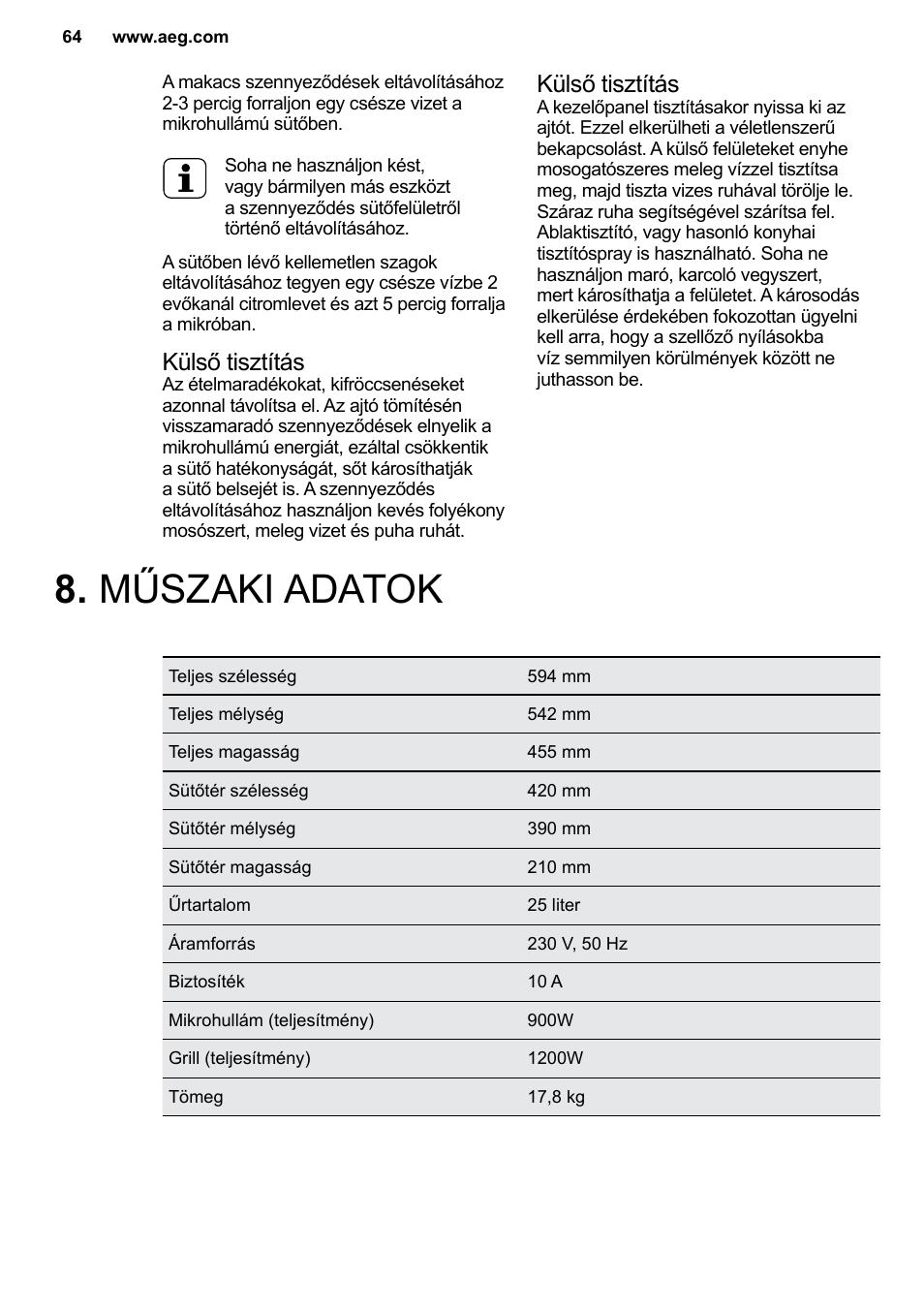 AEG MC2664E-M User Manual | Page 64 / 200