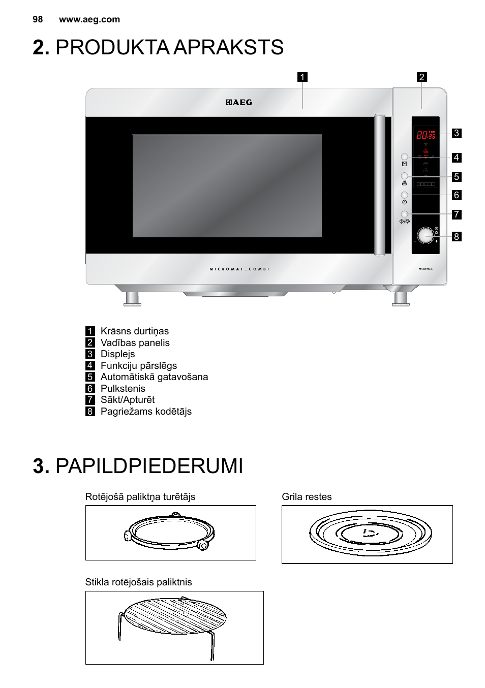 Papildpiederumi 2. produkta apraksts, Accessories | AEG MC2664E-M User Manual | Page 98 / 200