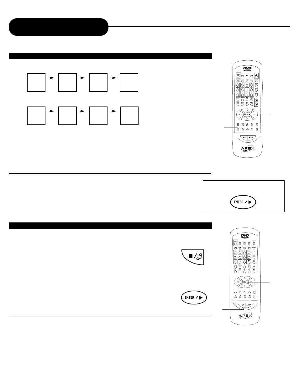 Playing back a disc, Notice, Press the stop button | Press the enter/play button | Apex Digital AD-703A User Manual | Page 19 / 40