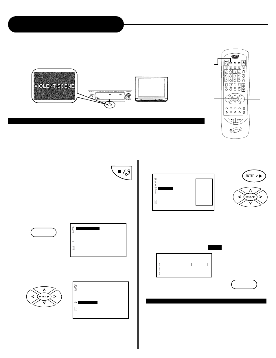 Setting the parental lock | Apex Digital AD-703A User Manual | Page 7 / 40
