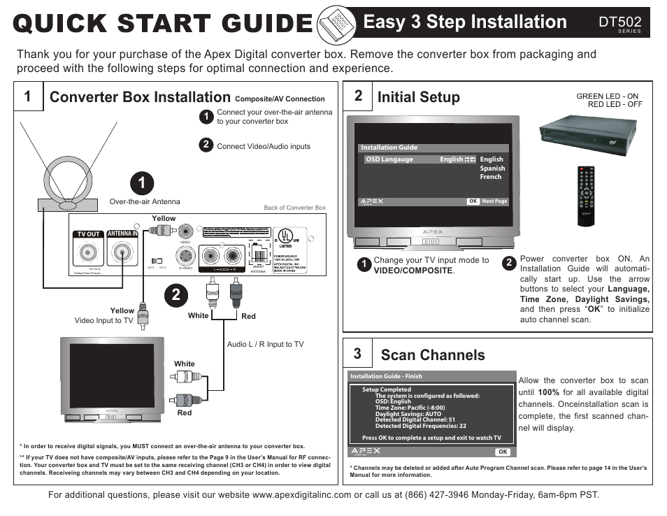 Apex Digital Apex DT502 User Manual | 2 pages