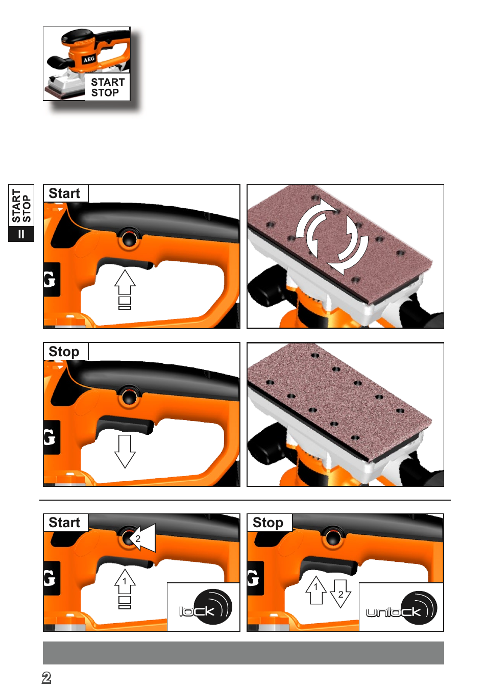 Lock, Unlock | AEG FS 280 User Manual | Page 5 / 62