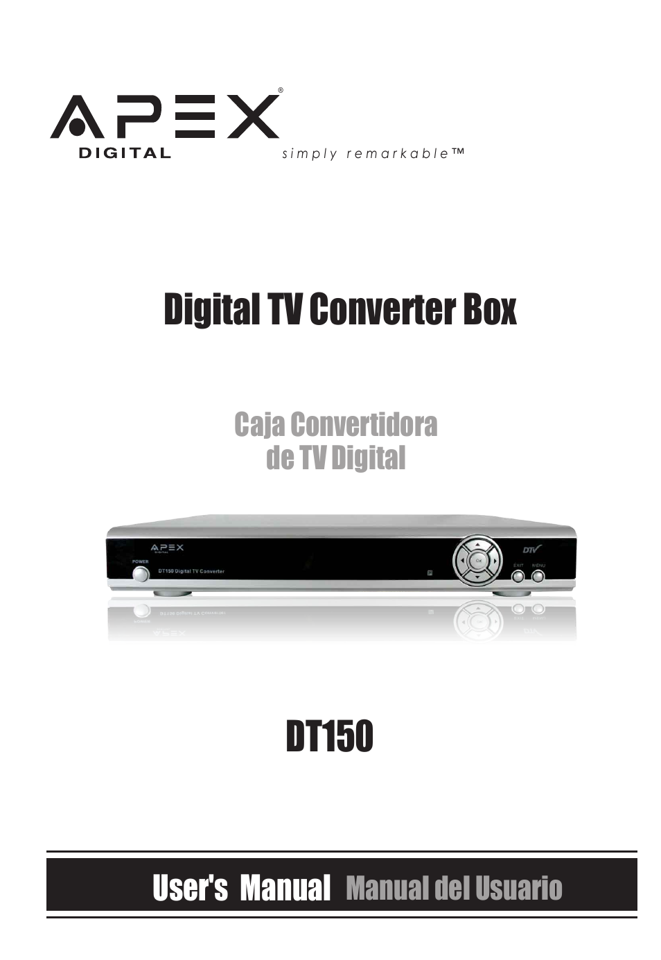 Dt150 digital tv converter box | Apex Digital DT150 User Manual | Page 25 / 48