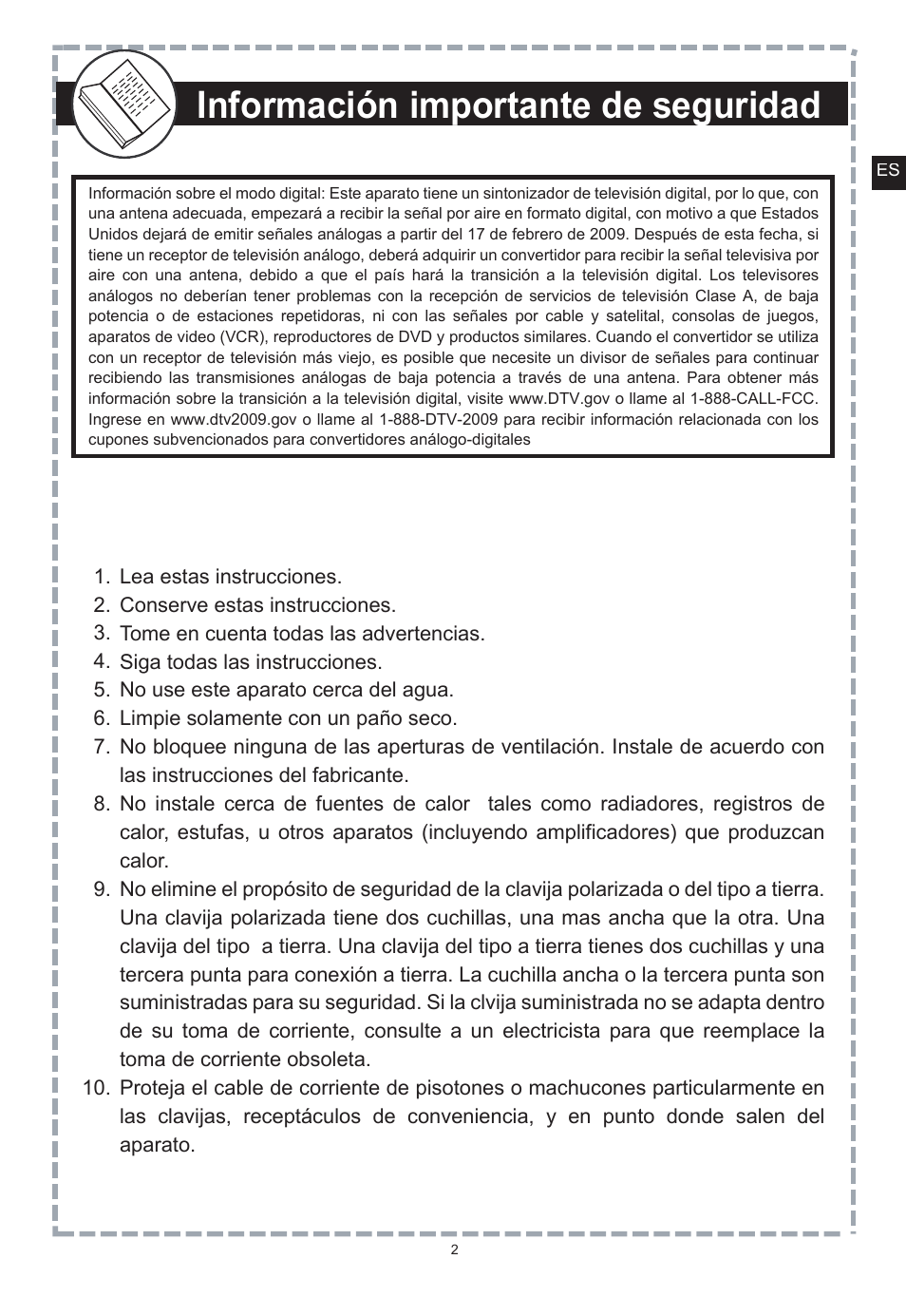 Información importante de seguridad, Advertencia | Apex Digital DT150 User Manual | Page 27 / 48