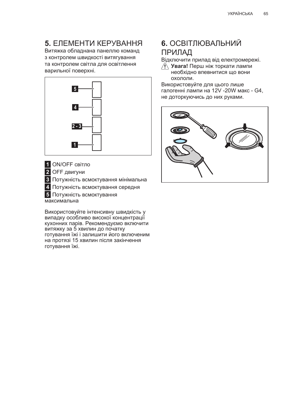 Елементи керування, Освітлювальний прилад | AEG DL6250-ML User Manual | Page 65 / 128