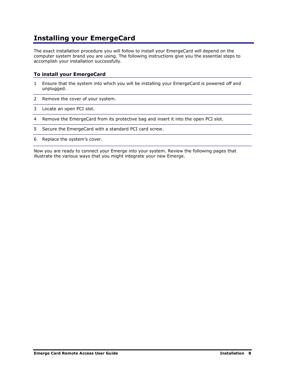 Installing your emergecard | Apex Digital Apex EmergeCard Remote Access User Manual | Page 12 / 52